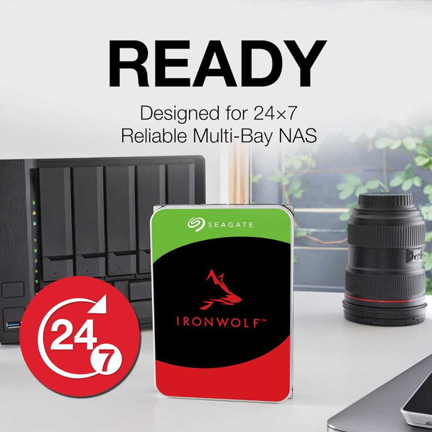 Seagate 3.5", 12TB, SATA3, IronWolf NAS Hard Drive, 7200RPM, 256MB Cache, OEM physical SEAGATE New ST12000VN0008 MemoX