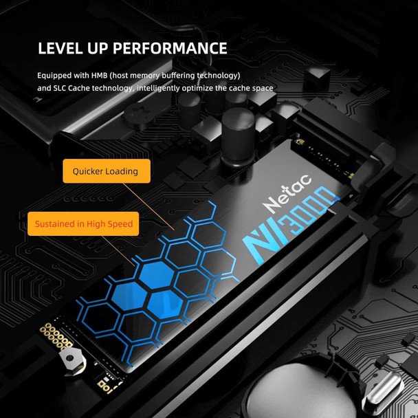 Netac 1TB NV3000 M.2 NVMe SSD, M.2 2280, PCIe3, 3D TLC NAND, R/W 3100/2100 MB/s, 200K/190K IOPS physical Netac New NT01NV3000-1T0-E4X MemoX