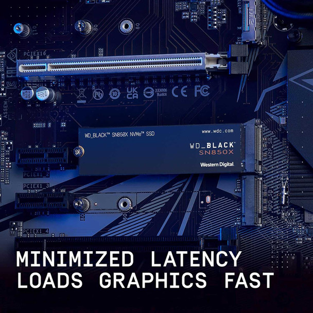 WD 1TB Black SN850X M.2 NVMe SSD, M.2 2280, PCIe4, TLC 3D NAND, R/W 7300/6300 MB/s, 800K/1,100K IOPS, No Heatsink physical WD New WDS100T2X0E MemoX