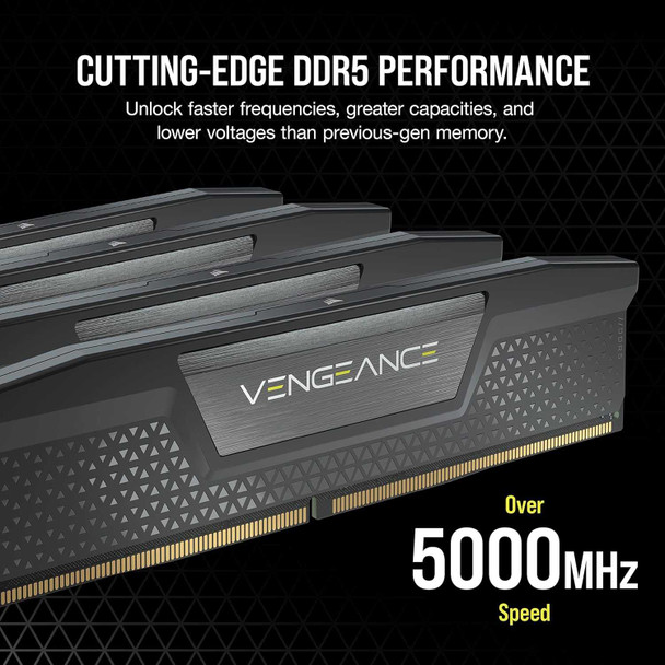 Corsair Vengeance 64GB Kit (2 x 32GB), DDR5, 5200MHz (PC5-41600), CL40, 1.25V, XMP 3.0, PMIC, DIMM Memory physical CORSAIR New CMK64GX5M2B5200C40 MemoX