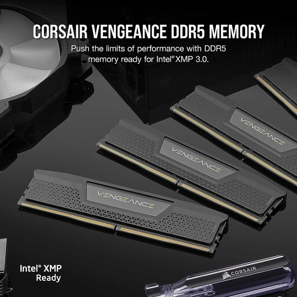 Corsair Vengeance 64GB Kit (2 x 32GB), DDR5, 5200MHz (PC5-41600), CL40, 1.25V, XMP 3.0, PMIC, DIMM Memory physical CORSAIR New CMK64GX5M2B5200C40 MemoX