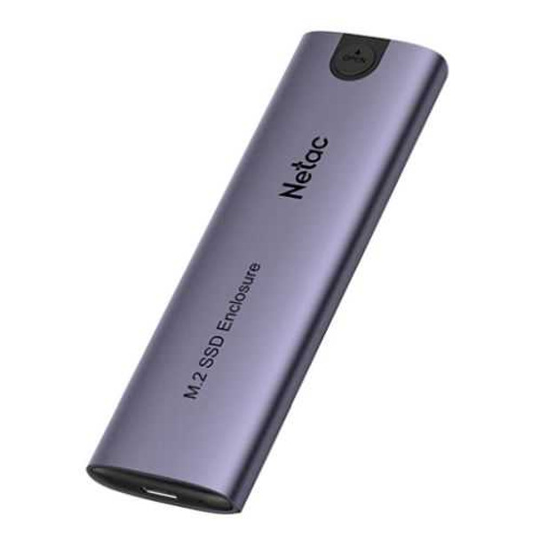 Netac WH51 M.2 PCIe/SATA SSD Caddy, USB 3.1 Gen2 Type-C, Compatible with 2280/2260/2242/2230, Aluminium, USB A+C to USB-C Cable physical Netac New NT07WH51-32CA MemoX