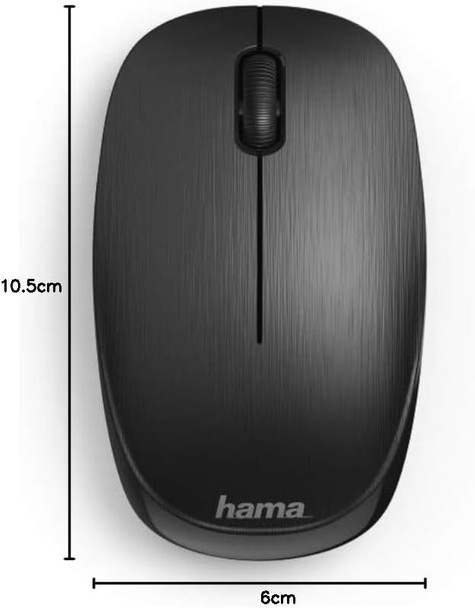 Hama MW-110 Wireless Optical Mouse, 3 Buttons, USB Nano Receiver, Black