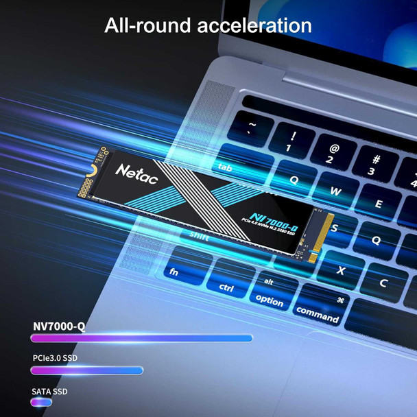 Netac 2TB NV7000-Q M.2 NVMe Gen4 SSD, M.2 2280, PCIe4, 3D NAND, R/W 7100/6200 MB/s, Heatspreader physical Netac New NT01NV7000Q-2T0-E4X MemoX