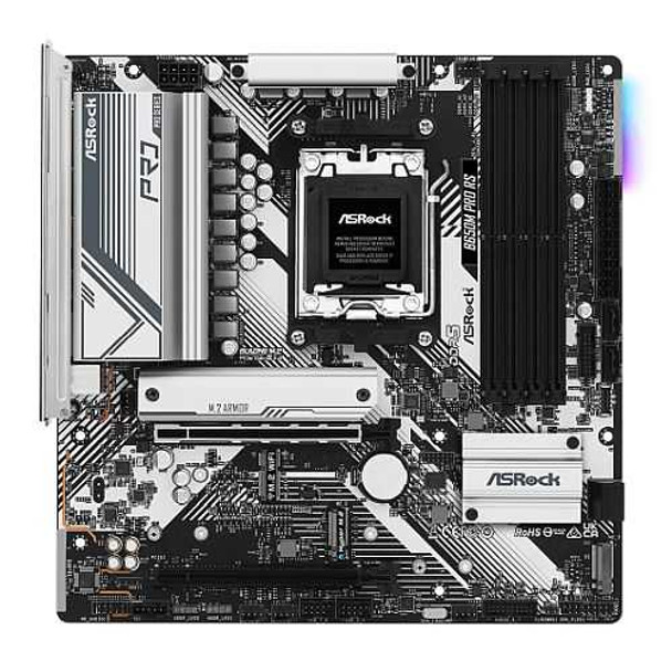 Asrock B650M PRO RS, AMD B650, AM5, Micro ATX, 4 DDR5, HDMI, DP, 2.5G LAN, PCIe4, RGB, 3x M.2 physical ASROCK New B650M PRO RS MemoX