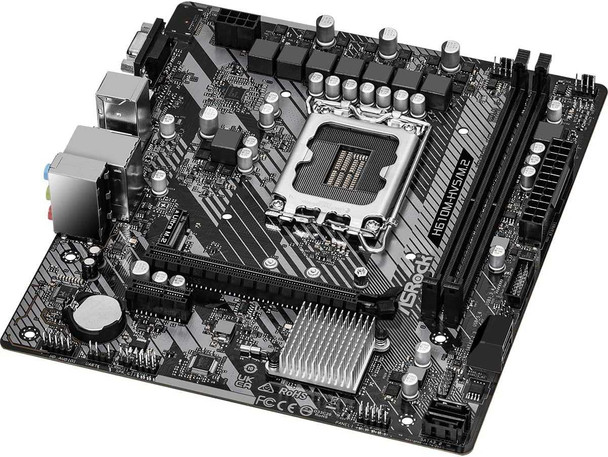 Asrock H610M-HVS/M.2 R2.0, Intel H610, 1700, Micro ATX, 2 DDR4, VGA, HDMI, PCIe4, 1x M.2 physical ASROCK New H610M-HVS/M.2 R2.0 MemoX