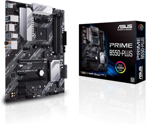 Asus PRIME B550-PLUS, AMD B550, AM4, ATX, 4 DDR4, HDMI, DP, XFire, PCIe4, M.2 physical ASUS New 90MB14U0-M0EAY0 MemoX