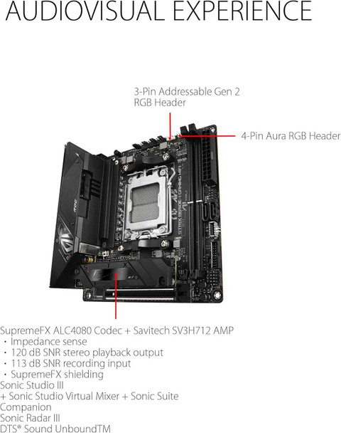 Asus ROG STRIX B650E-I GAMING WIFI, AMD B650, AM5, Mini ITX, 2 DDR5, HDMI, DP Alt Mode, Wi-Fi 6E, 2.5G LAN, PCIe5, 2x M.2 physical ASUS New 90MB1BI0-M0EAY0 MemoX