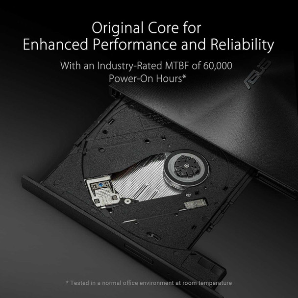 Asus (ZenDrive U9M) External Slimline DVD Re-Writer, USB-A / USB-C, 8x, M-Disc Support, Cyberlink Power2Go 8, Black physical ASUS New 90DD02A0-M29000 MemoX