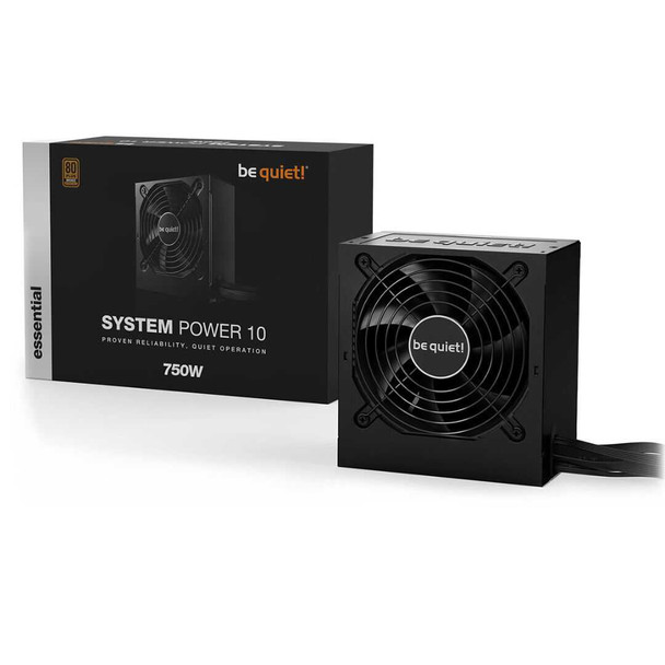 Be Quiet! 750W System Power 10 PSU, 80+ Bronze, Fully Wired, Strong 12V Rail, Temp. Controlled Fan physical BEQUIET New BN329 MemoX