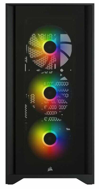 Corsair iCUE 4000X RGB Gaming Case w/ Tempered Glass Window, E-ATX, 3 x AirGuide RGB Fans, Lighting Node CORE included, USB-C, Black physical CORSAIR New CC-9011204-WW MemoX