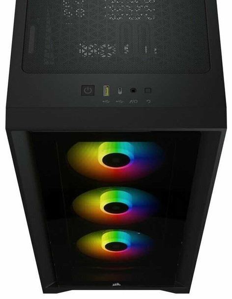 Corsair iCUE 4000X RGB Gaming Case w/ Tempered Glass Window, E-ATX, 3 x AirGuide RGB Fans, Lighting Node CORE included, USB-C, Black physical CORSAIR New CC-9011204-WW MemoX