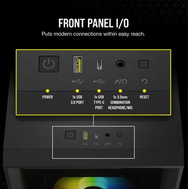 Corsair iCUE 4000X RGB Gaming Case w/ Tempered Glass Window, E-ATX, 3 x AirGuide RGB Fans, Lighting Node CORE included, USB-C, Black physical CORSAIR New CC-9011204-WW MemoX