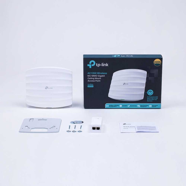 TP-LINK (EAP225) Omada AC1350 (867+450) Dual Band Wireless Ceiling Mount Access Point, PoE, GB LAN, Clusterable, MU-MIMO, Free Software physical TP-LINK New EAP225 V5 MemoX