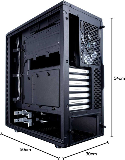 Fractal Design Define C (Black Solid) Quiet Gaming Case, ATX, 2 Fans, ModuVent Technology, PSU Shroud, Optional Top Filter physical FRACTAL New FD-CA-DEF-C-BK MemoX
