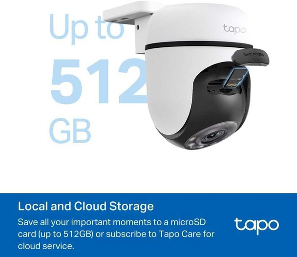 TP-LINK TAPO C500 Outdoor Pan/Tilt Security Wi-Fi Camera, 360°, Smart AI Detection, Motion Tracking, Customisable Alarm, Physical Privacy Mode, 2-Way Audio physical TP-LINK New TAPO C500 MemoX