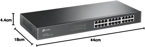 TP-LINK (TL-SG1024) 24-Port Gigabit Unmanaged  Rackmount Switch, Steel Case