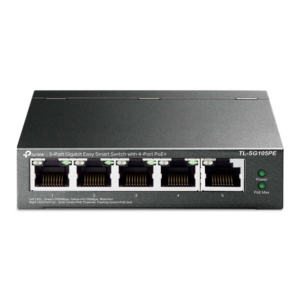 TP-Link TL-SG105PE 5-Port Gigabit PoE+ Easy Smart Switch – 65W PoE Budget physical TP-LINK New TL-SG105PE MemoX