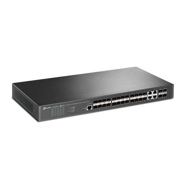 TP-LINK (TL-SG3428XF) JetStream 24-Port SFP L2+ Managed Switch w/ 4 10GE SFP+ Slots, Dual Redundant PSUs, Rackmountable physical TP-LINK New SG3428XF MemoX
