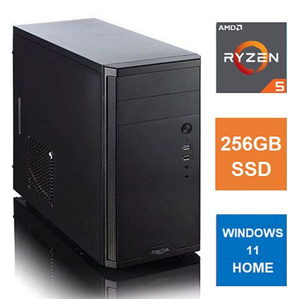 Spire MATX Tower PC, Fractal Core 1100 Case, Ryzen 5 5600G, 8GB 3200MHz, 256GB SSD, Bequiet 450W, No Optical, KB & Mouse, Windows 11 Home