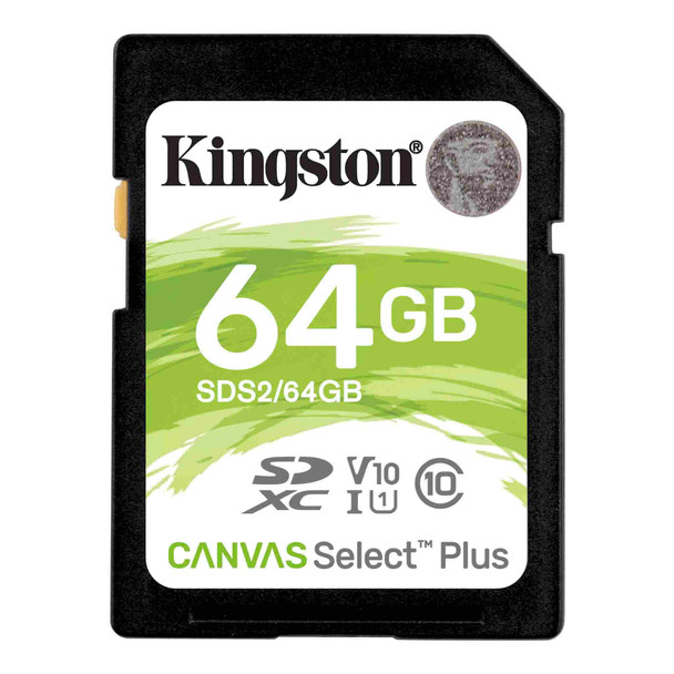 64GB Kingston Canvas Select Plus SDXC Memory Card UHS-I 4K FULL HD 100MB/s physical Kingston New SDS2/64GB MemoX