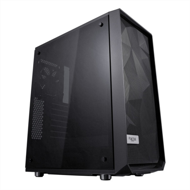 Fractal Design Meshify C (Dark TG) Gaming Case w/ Dark Tint Glass Window, ATX, Angular Mesh Front, High-airflow, 2 x 12cm Fans