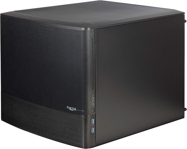Fractal Design Node 804 Black Cube Case w/ Clear Window, Micro ATX, Brushed Al. Front, Optical Drive, 280mm Watercooling, 3 Fans, Fan Controller