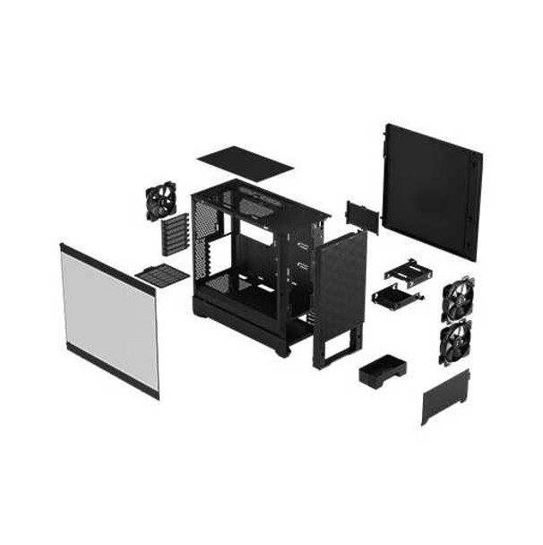 Fractal Design Pop Air (Black TG) Gaming Case w/ Clear Glass Window, ATX, Hexagonal Mesh Front, 3 Fans physical FRACTAL New FD-C-POA1A-02 MemoX