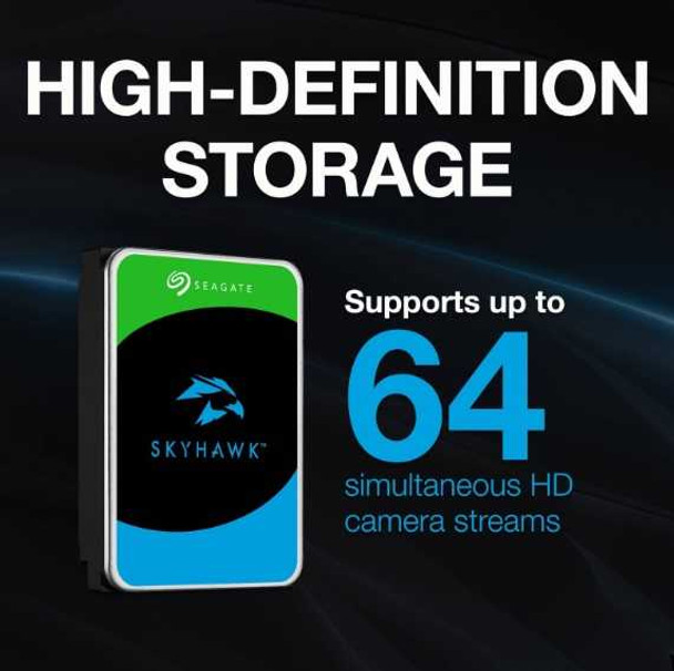 Seagate 3.5", 2TB, SATA3, SkyHawk Surveillance Hard Drive, 256MB Cache, 8 Drive Bays Supported, 24/7, CMR, OEM physical SEAGATE New ST2000VX017 MemoX