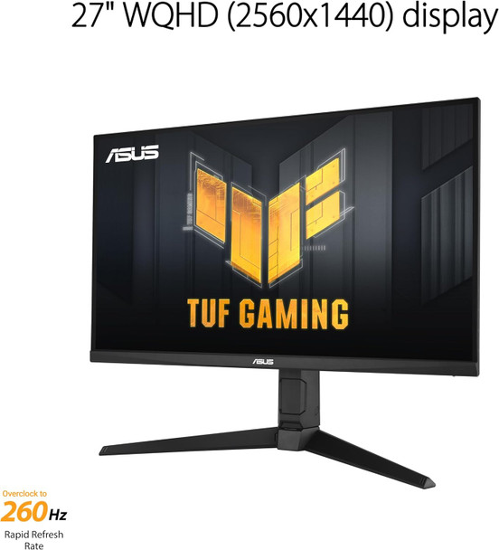 Asus 27" TUF QHD HDR Gaming Monitor (VG27AQML1A), fast IPS, 2560 x 1440, 1ms, 260Hz OC, ELMB,100% sRGB, DisplayHDR 400, VESA physical ASUS New VG27AQML1A MemoX