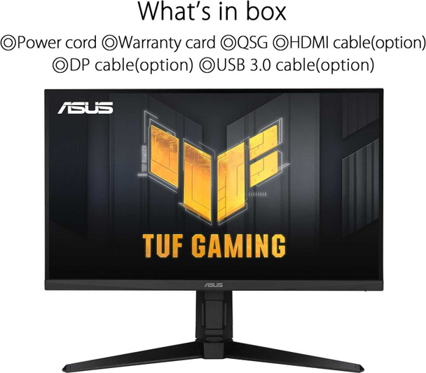 Asus 27" TUF QHD HDR Gaming Monitor (VG27AQML1A), fast IPS, 2560 x 1440, 1ms, 260Hz OC, ELMB,100% sRGB, DisplayHDR 400, VESA physical ASUS New VG27AQML1A MemoX