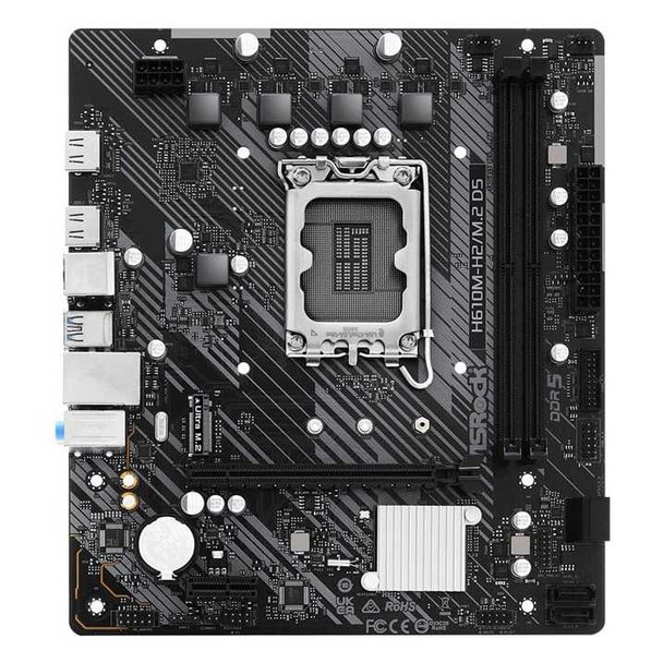 Asrock H610M-H2/M.2 D5, Intel H610, 1700, Micro ATX, 2 DDR5, 2 HDMI, GB LAN, PCIe4, 1x M.2 physical ASROCK New H610M-H2/M.2 D5 MemoX