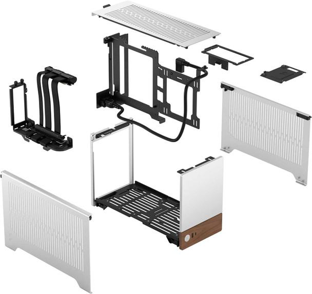 Fractal Design Terra Silver SFF PC Case, Mini ITX, Walnut Front, Anodized Aluminium Exterior, 322mm GPU Support, Requires SFX/SFX-L PSU, USB-C physical FRACTAL New FD-C-TER1N-02 MemoX