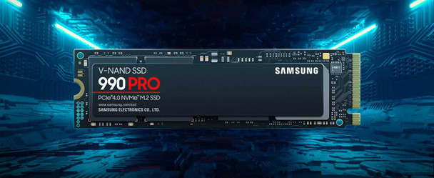 Samsung 2TB 990 PRO M.2 NVMe SSD, M.2 2280, PCIe 4.0, V-NAND, R/W 7450/6900 MB/s, 1400K/1550K IOPS physical SAMSUNG New MZ-V9P2T0BW MemoX