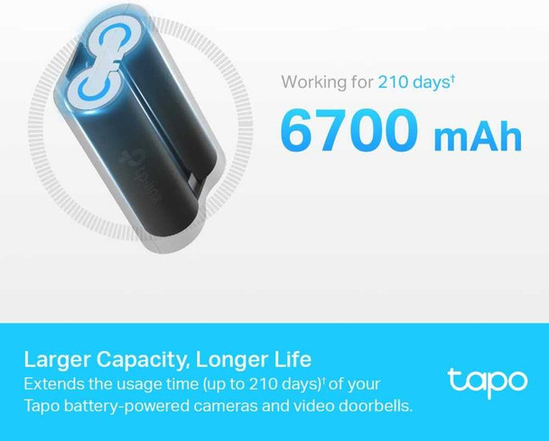 TP-LINK (TAPO A100) 6700mAh Battery Pack for Tapo Cameras & Video Doorbells, 6-Way Protection physical TP-LINK New TAPO A100 MemoX