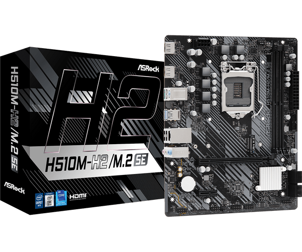 Asrock H510M-H2/M.2 SE, Intel H510, 1200, Micro ATX, 2 DDR4, 2 HDMI, 1x M.2 physical ASROCK New H510M-H2/M.2 SE MemoX