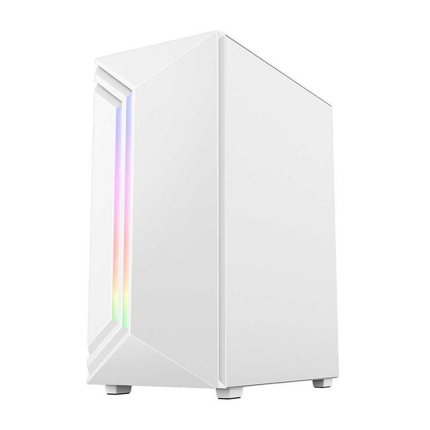 Vida Apollo White ARGB Gaming Case w/ Glass Window, ATX, Rear ARGB Fan, Front LED Strips physical VIDA New APOLLO-WHT MemoX