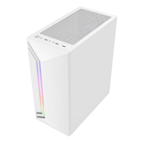 Vida Apollo White ARGB Gaming Case w/ Glass Window, ATX, Rear ARGB Fan, Front LED Strips physical VIDA New APOLLO-WHT MemoX