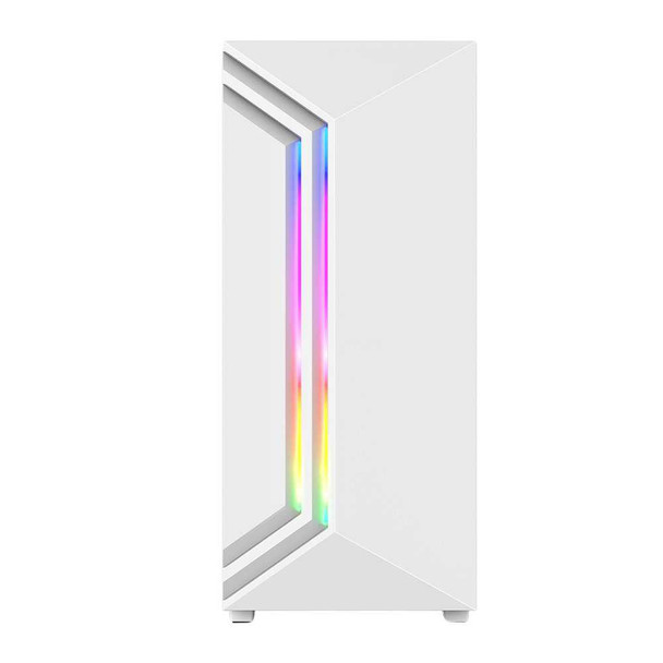 Vida Apollo White ARGB Gaming Case w/ Glass Window, ATX, Rear ARGB Fan, Front LED Strips physical VIDA New APOLLO-WHT MemoX