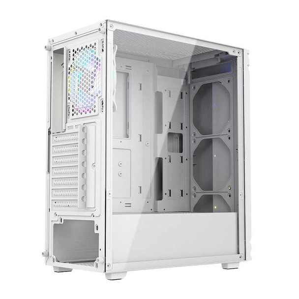 Vida Apollo White ARGB Gaming Case w/ Glass Window, ATX, Rear ARGB Fan, Front LED Strips physical VIDA New APOLLO-WHT MemoX