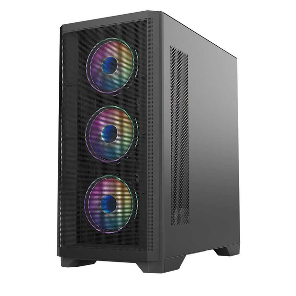 Vida Aquilon Black ARGB Gaming Case w/ Glass Window, E-ATX, 4x ARGB Fans, 6-Port Fan Hub, Mesh Front physical VIDA New AQUILON-BLK MemoX