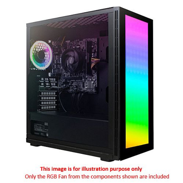 GameMax Lumina Lightboard ARGB Gaming Case w/ Glass Window, ATX, Customisable ARGB Front, Side LED Strips, Rear ARGB Fan, LED, ARGB Hub, RF Remote Control