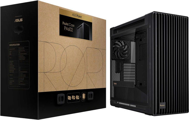 Asus ProArt PA602 Gaming Case w/ Glass Side, E-ATX, Front Grill, 2x 20cm Fans, IR Dust Indicator, USB-C 20Gps, Black physical ASUS New 90DC00J0-B09000 MemoX