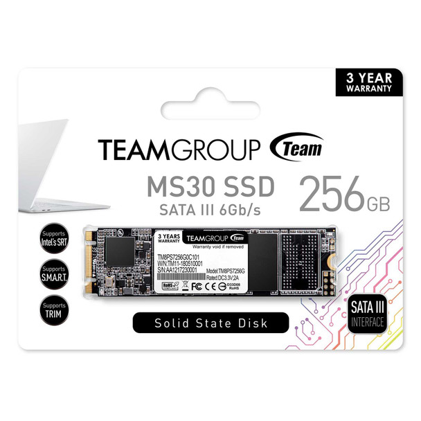 Team 256GB MS30 M.2 SATA SSD, M.2 2280, SATA3, R/W 500/400 MB/s physical TEAM New TM8PS7256G0C101 MemoX