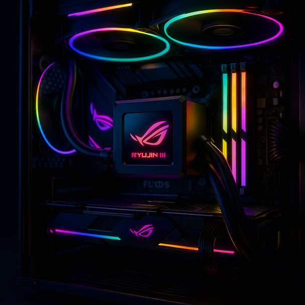 Asus ROG Ryujin III WB CPU Water Block, Full-Colour 3.5" LCD Customisable Screen, Embedded VRM Fan, Black physical ASUS New 90RC00V0-M0UAY0 MemoX