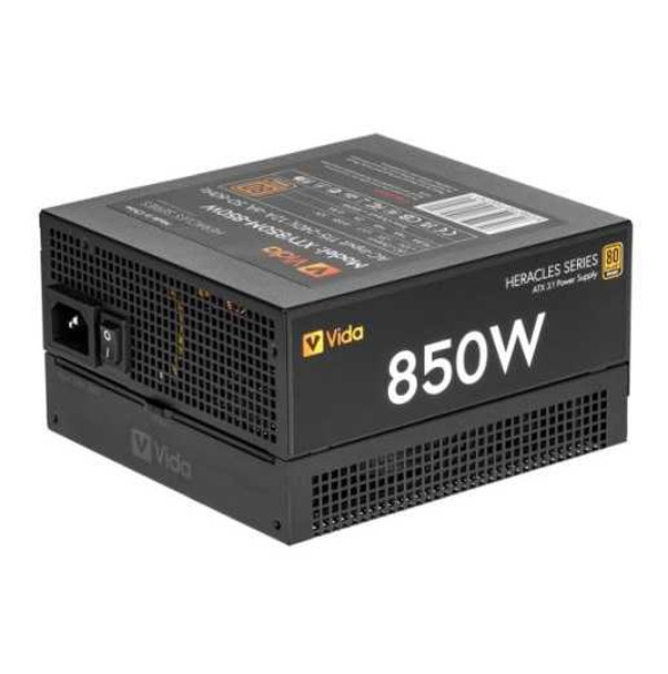 Vida 850W Heracles Black ATX 3.1 Gaming PSU, 80+ Bronze, 140mm Ultra-Quiet FDM Fan, Flat Black Cables, PCIe 5.1, Power Lead Not Included physical VIDA New XTY850M-850W MemoX