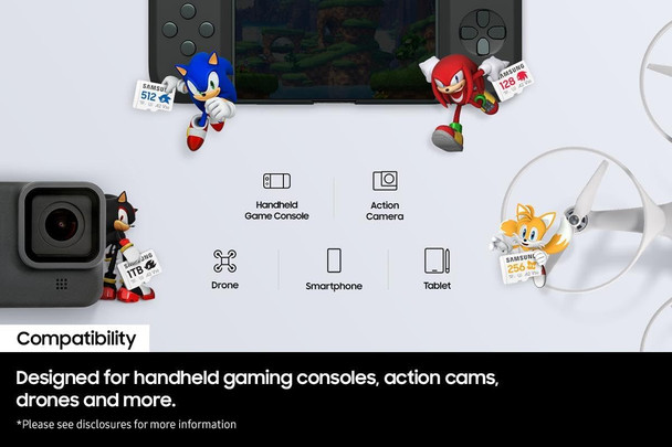 Samsung 256GB Memory Sonic PRO Plus MicroSD Card for Gaming Console, Action Cam and Drones, UHS-I U3, Up to 180MB/s Samsung 256GB Memory Sonic PRO Plus MicroSD Card for Gaming Console, Action Cam and Drones, UHS-I U3, Up to 180MB/s