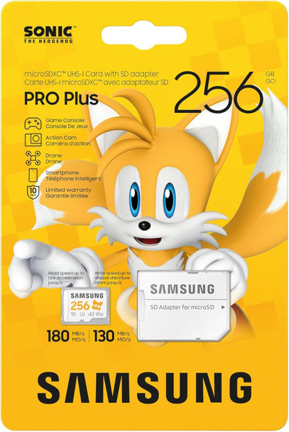 Samsung 256GB Memory Sonic PRO Plus MicroSD Card for Gaming Console, Action Cam and Drones, UHS-I U3, Up to 180MB/s Samsung 256GB Memory Sonic PRO Plus MicroSD Card for Gaming Console, Action Cam and Drones, UHS-I U3, Up to 180MB/s