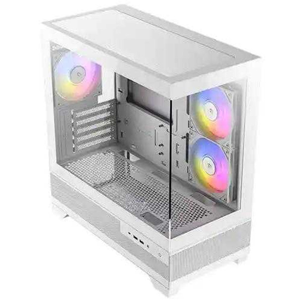 Antec CX500M RGB Gaming Case w/ Glass Side & Front, Micro ATX, 3x RGB Fans, LED Button, 410mm GPU Support, USB-C, White physical ANTEC New 0-761345-10110-3 MemoX