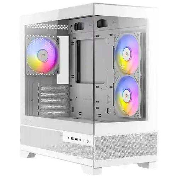 Antec CX500M RGB Gaming Case w/ Glass Side & Front, Micro ATX, 3x RGB Fans, LED Button, 410mm GPU Support, USB-C, White physical ANTEC New 0-761345-10110-3 MemoX